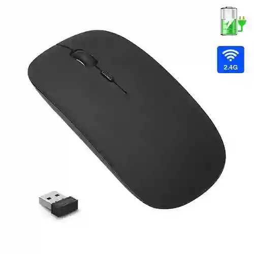 Mouse Bluetooth E Inalambrico ( Ambas Funciones) Conexion Universal -color Negro