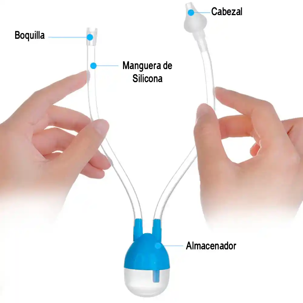 Aspirador Nasal De Silicona Succión Limpiador De Nariz Bebe (celeste)