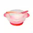 Tazón Con Cuchara Antideslizantes Bowl Silicona Ventosa Bebe (rojo)