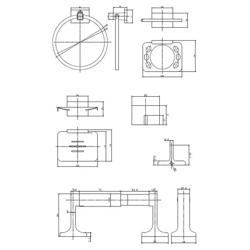 Kit 5 Accesorios Baño Jabonera Toallero Percha Base Confort