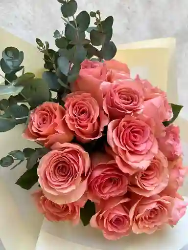 Ramo De 12 Rosas Rosadas