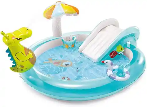 Piscina Intex Alfombra De Agua Resbalin Sombrilla Dino 201cm