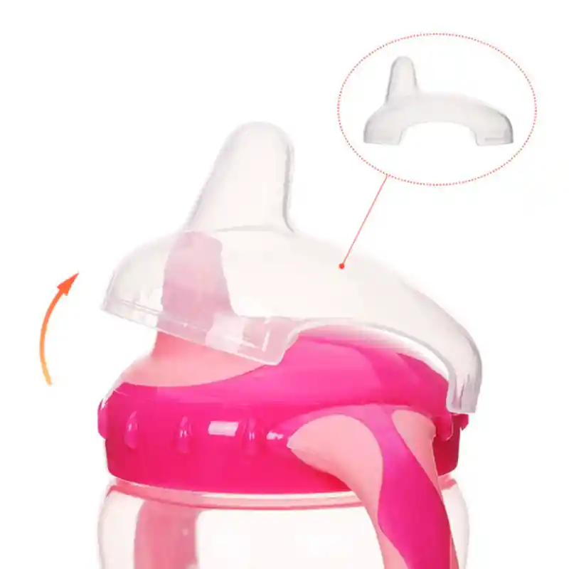 Vaso Entrenamiento Manilla Super Baby Boquilla Bebe Niños(rosa)