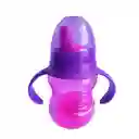 Vaso Entrenamiento Doble Boquilla Botella Manilla Bebe Niños(rosado)