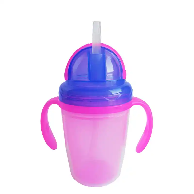 Botella De Agua Antiderrame Bombilla Para Niños Libre Bpa (rosa)