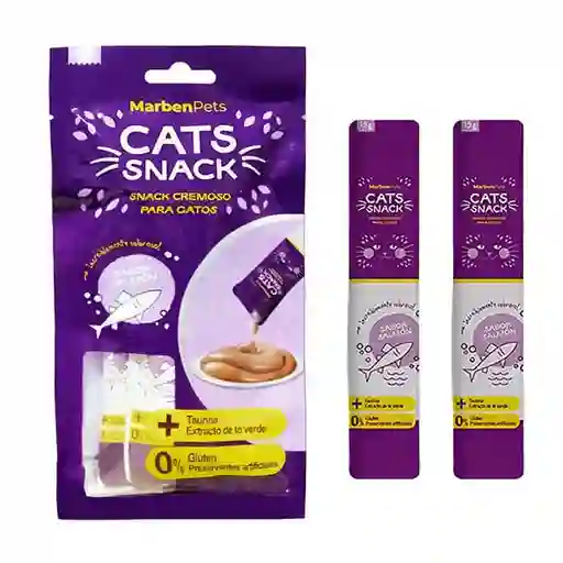 Cats Snack Tubito Cremoso Sabor Salmón 4 Tubitos