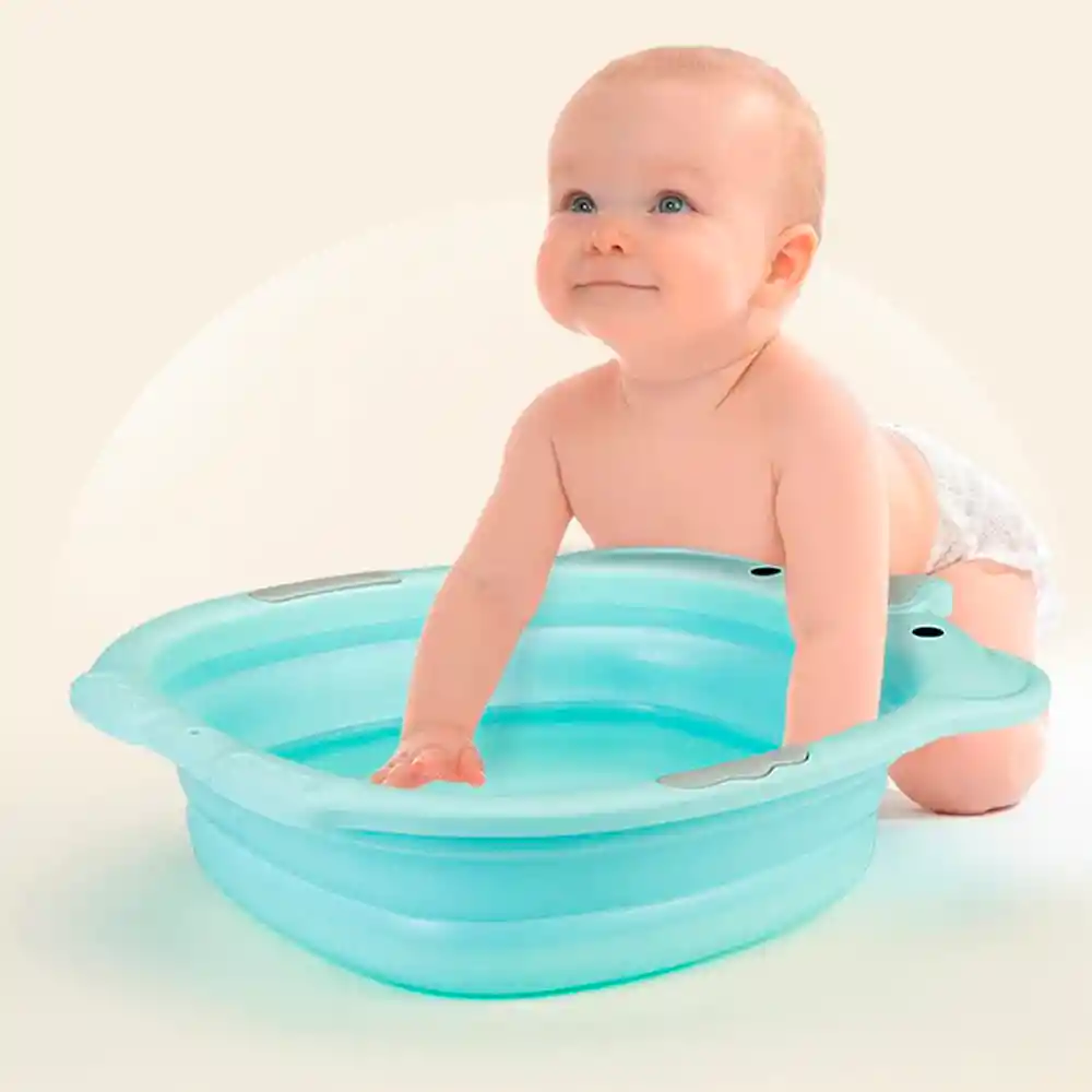 Tina Portátil Plegable Mini Bañera Lavabo Para Bebe (celeste)