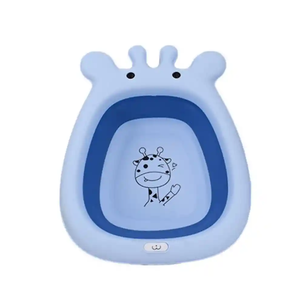 Tina Portátil Plegable Mini Bañera Lavabo Para Bebe (jirafa Celeste)