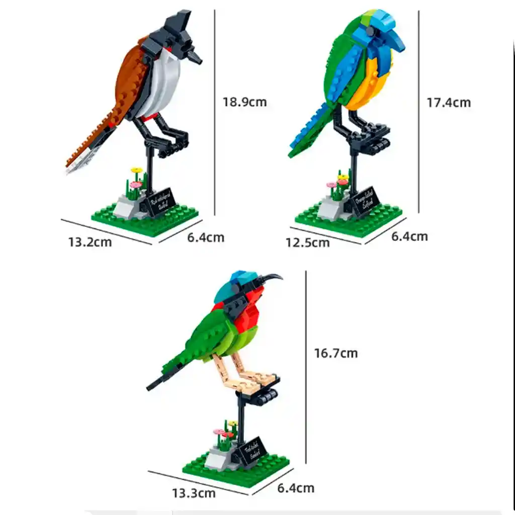 Set De Bloques Armables Pájaros