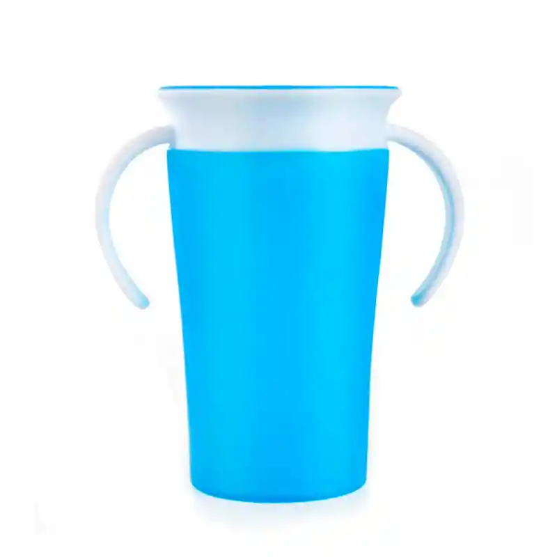 Taza Antiderrame Vaso Mágica 360 Antiderrame Manilla Niños (celeste)