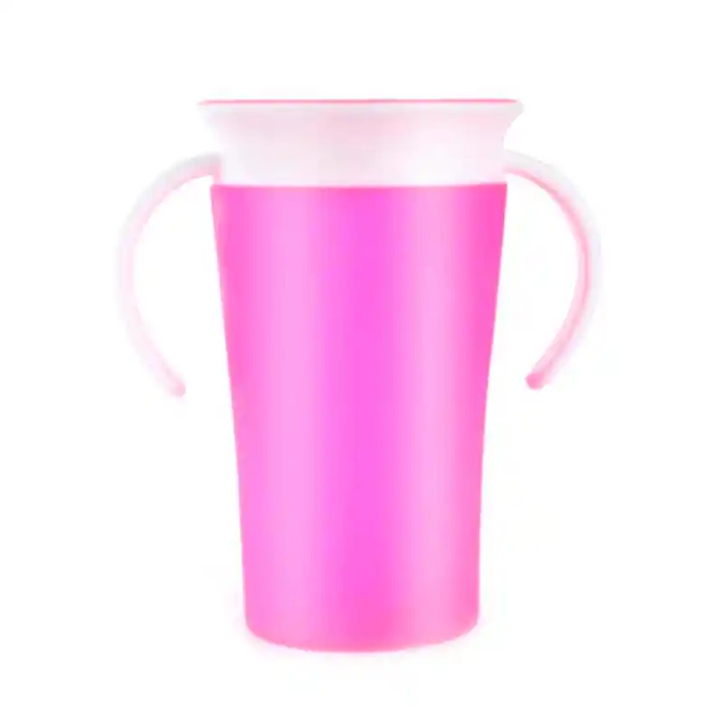 Taza Antiderrame Vaso Mágica 360 Antiderrame Manilla Niños (rosa)