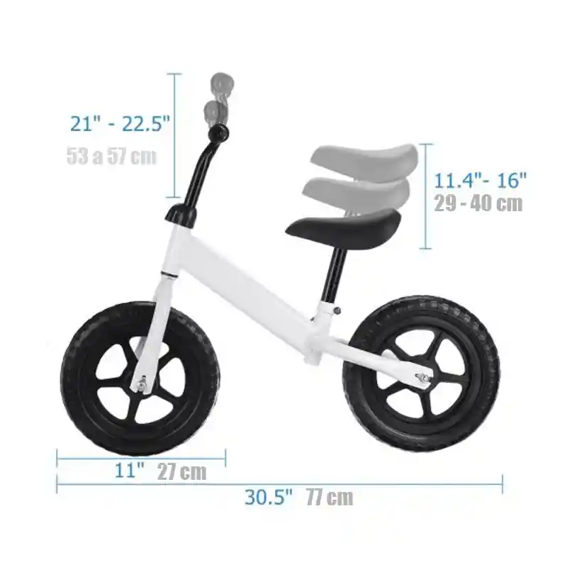 Bicicleta De Aprendizaje Equilibrio Sin Pedales Para Niños (blanco)