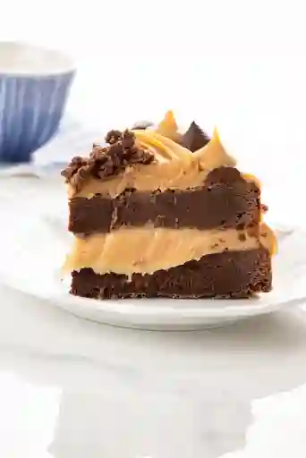 Trozo Torta Brownie Y Manjar