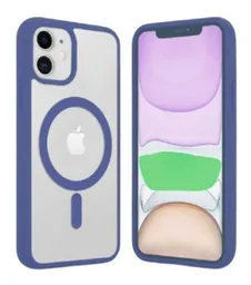 Carcasa Iphone 13 Magsafe Transparente Bordes Azul+lamina Completa 21d