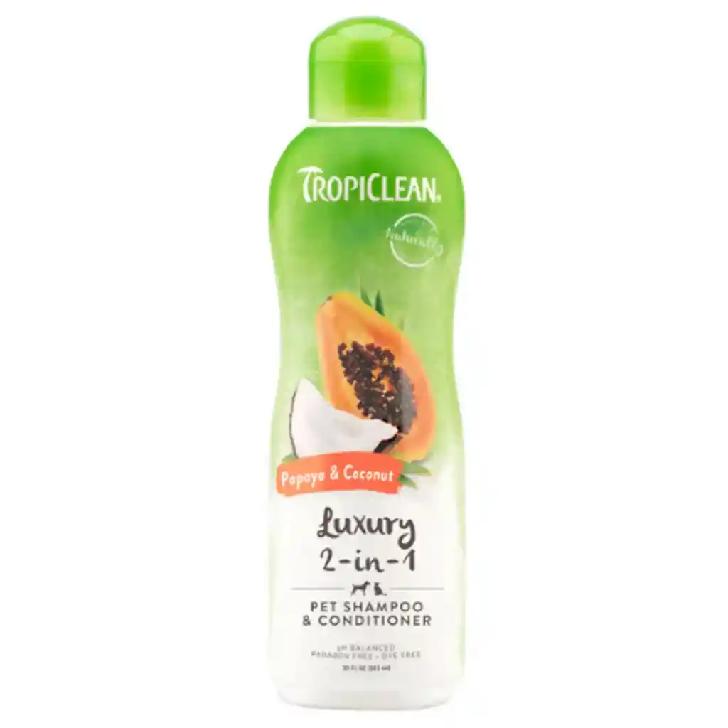 Tropiclean, Shampoo Y Acondicionador (2x1) Papaya Y Coco (dog Cat) (592 Ml)