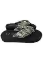 Sandalias Mujer Estampado Zebra Talla 36