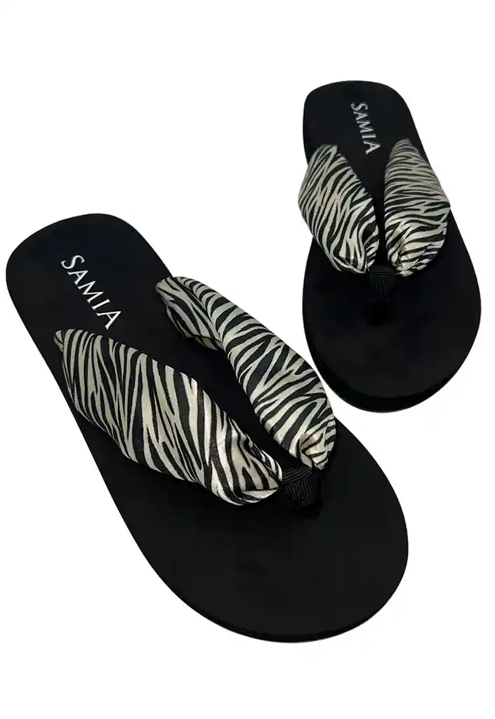 Sandalias Mujer Estampado Zebra Talla 38