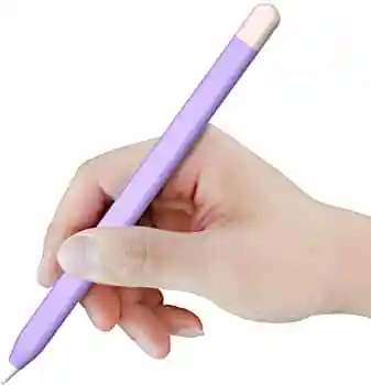 Funda Para Apple Pencil Color Morado De Silicona Resistente Y Duradera