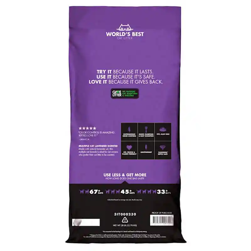 World's Best Arena Multicat Aroma - Lavanda, Presentación - 6,35 Kg