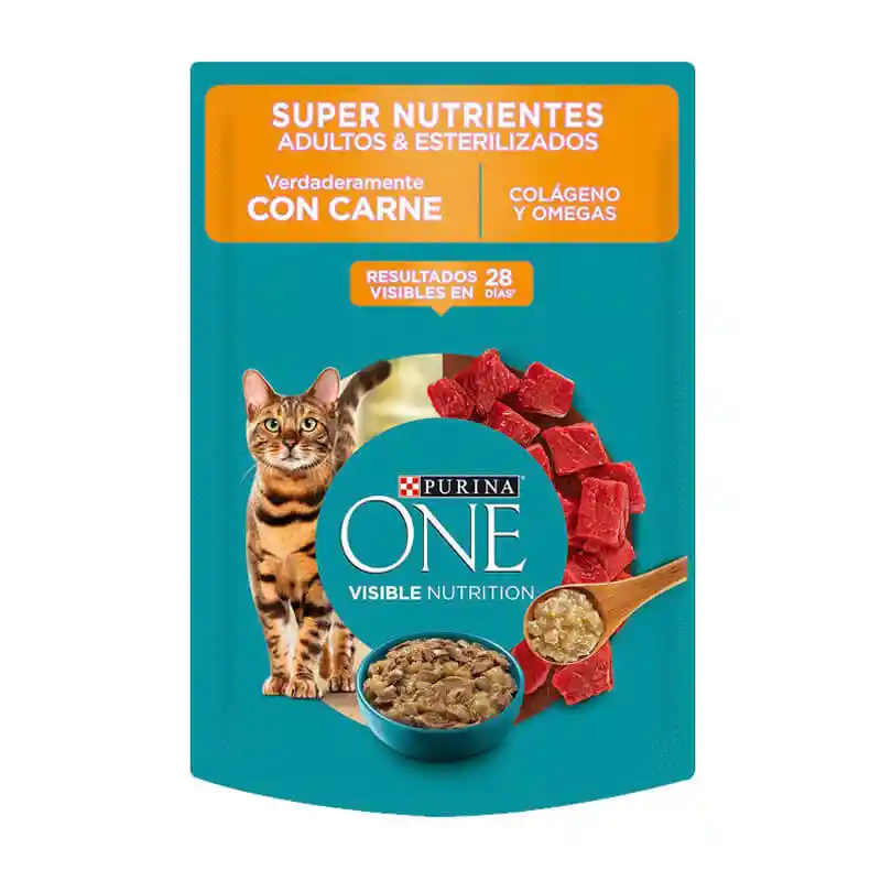 One Sache Con Carne Gato Esterilizado - 85 Gr