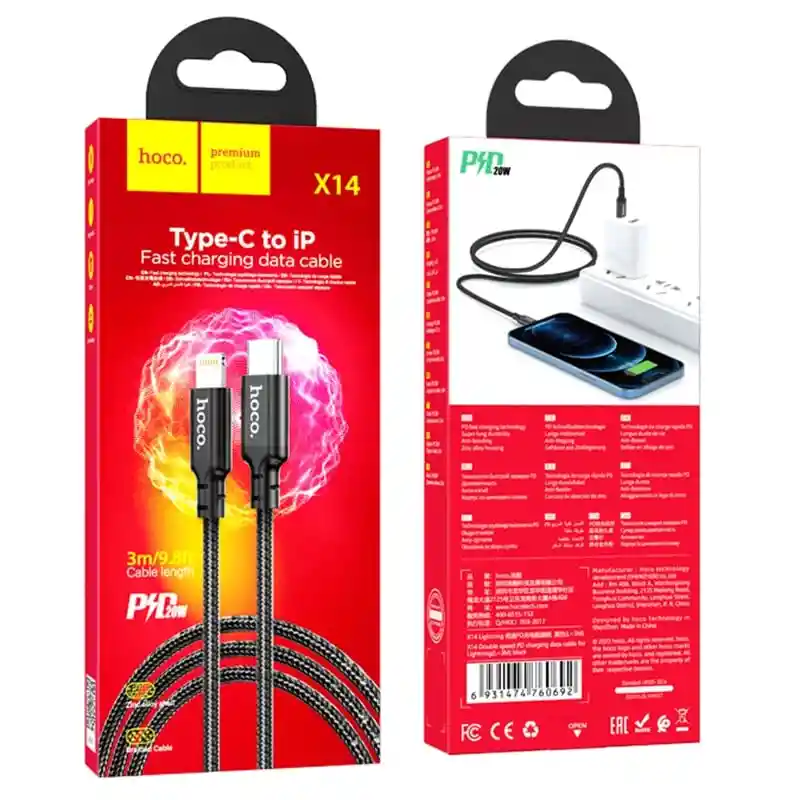 Cable Tipo C A Lightning Para Iphone Reforzado De 3 Metros De Largo