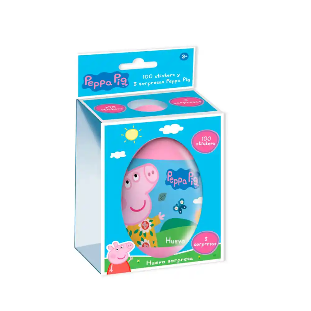 Peppa Pig Huevo Sorpresa Grande (100 Stickers Y 3 Sorpresas)