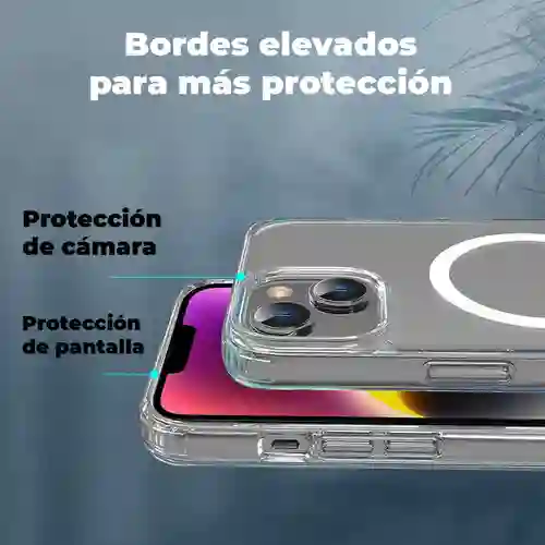 Carcasa Iphone 13pro Max Magsafe Transparente+lente De Vidrio Color/ Dorado