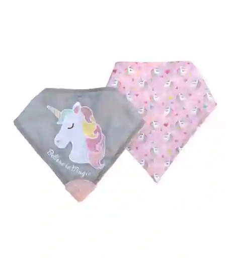 Set De Baberos Tipo Bandana Unicornio