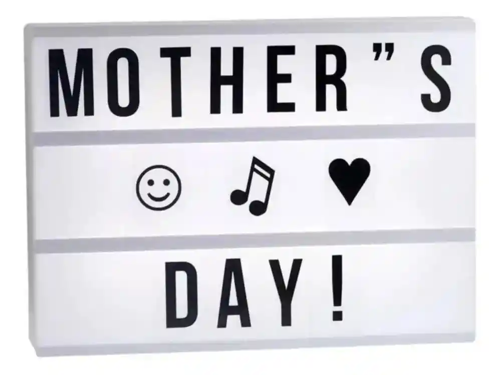 Caja De Luz Led Lightbox A4 Pizarra Con Letras Y Emojis