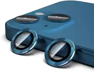 Lamina Completa De Vidrio 21d Iphone 14 +lente Protector De Camaras Trasera Color/azul