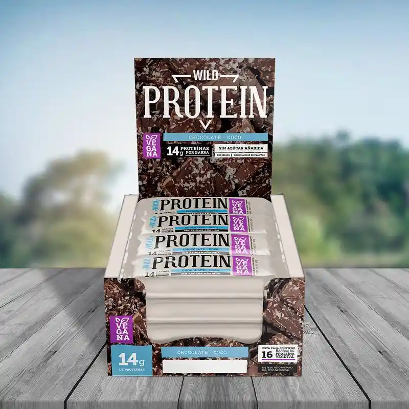 Barritas De Proteina - Wild Protein - 16u. Vegana Chocolate Coco