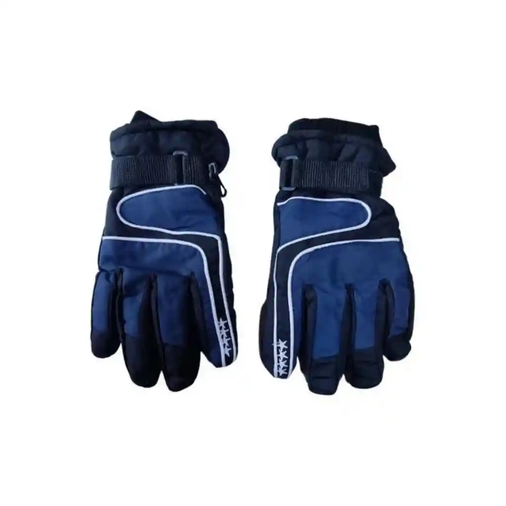 Guante Forro Polar Ajustable - Clima Frío Lluvia Azul
