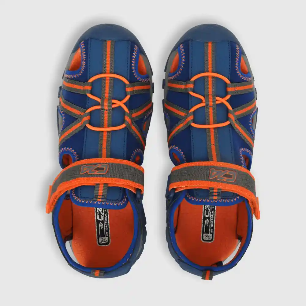 Sandalias Cintas Cruzadas Niño Azul Y Naranja Talla 29