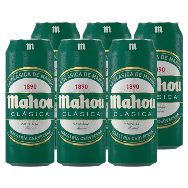 6 Cervezas Mahou 4,8° En Lata 500cc