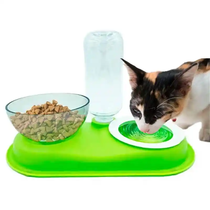 Comedero Con Dispensador De Agua Para Gatos