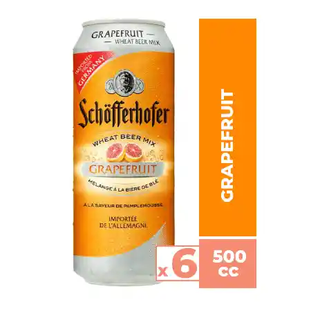 6 Cervezas Schoferhoffer Pomelo 2,5° En Lata 500cc