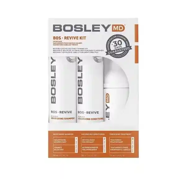 Kit Shampoo, Acondicionar Y Tratamiento Bosley Revive Color