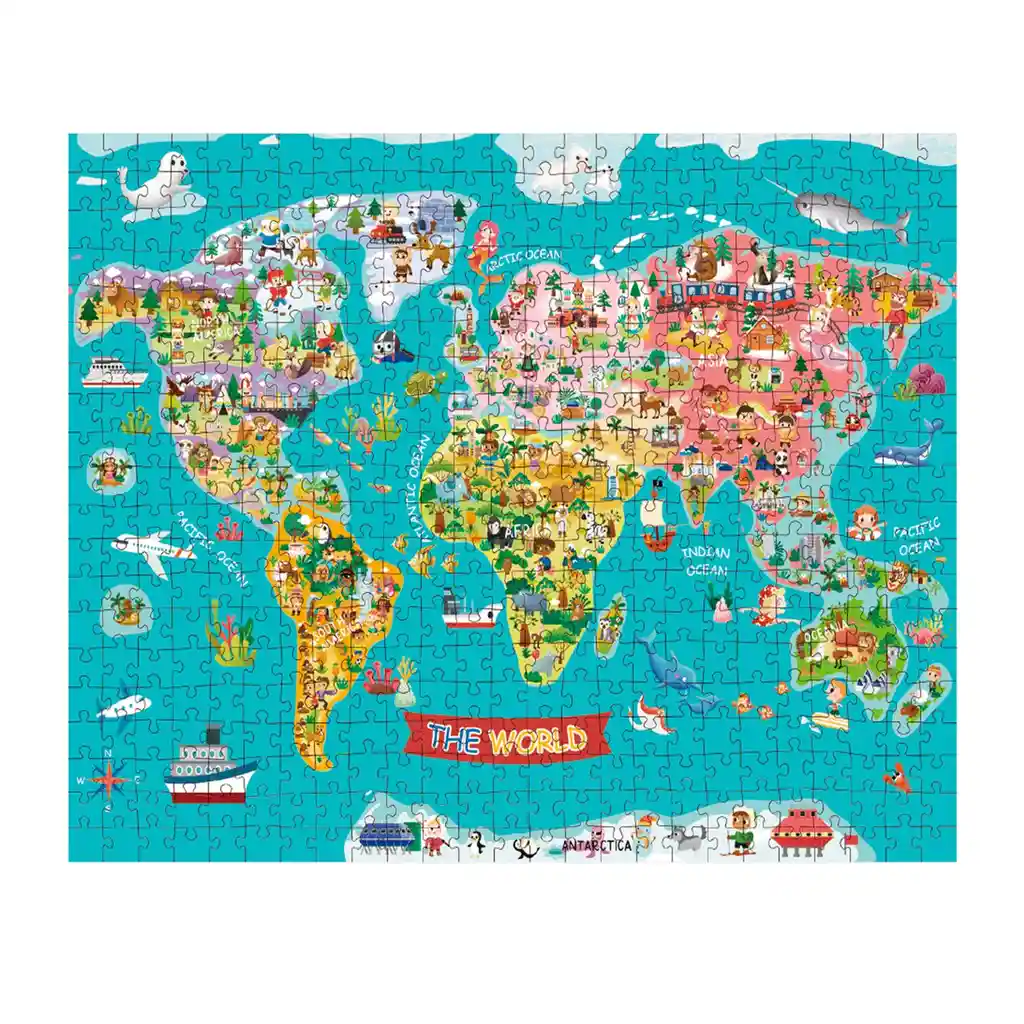Puzzle Mapa Del Mundo 500 Piezas Tooky Toy