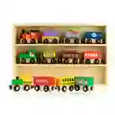 Juego De Tren Y Vagón De Madera 12 Piezas Tooky Toy