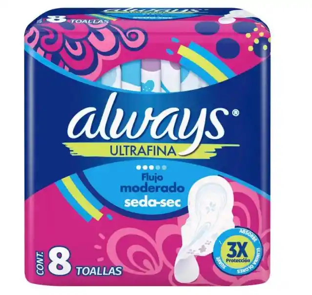 Toalla Diaria Always Ultrafina 8 Un