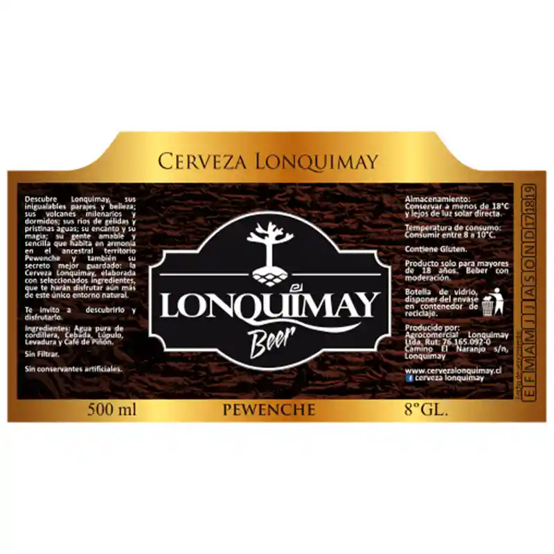 Lonquimay Pewenche 500cc Botella