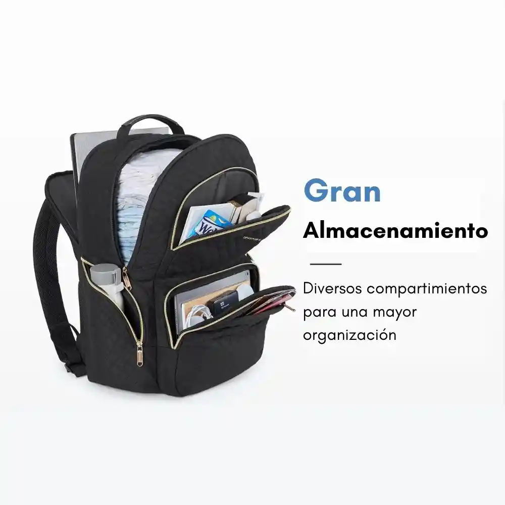 Bagsmart - Mochila De Viaje Acolchada Para Laptop De 17.3" - Negro