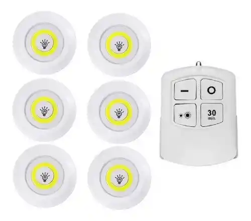 Pack X6 Luces Led A Pilas Lámparas De Emergencia Lampara