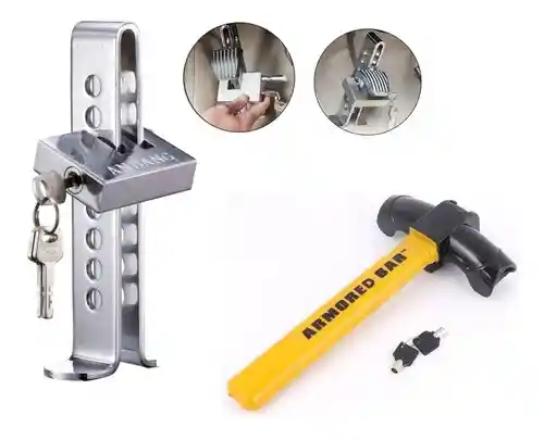 Traba Volantes Anti Robo Seguirdad Auto + Traba Pedal Auto