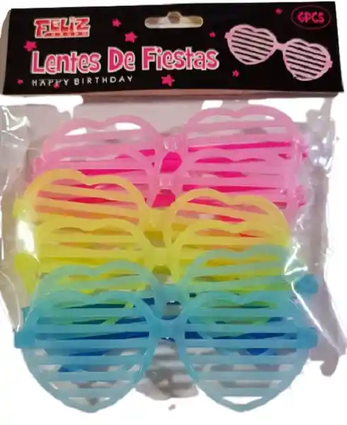 Set Lentes Fluorescentes Corazón