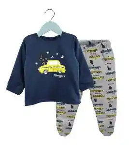 Pijama Franela De Auto 3-6 Meses