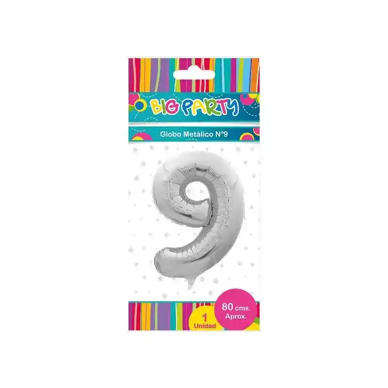 Globo Metalico Big Party 80 Cm. Nueve