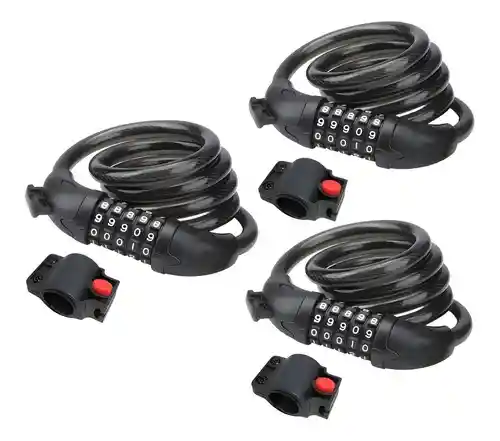 X3 Candado Bicicleta Manguera Candado Seguridad Con Clave