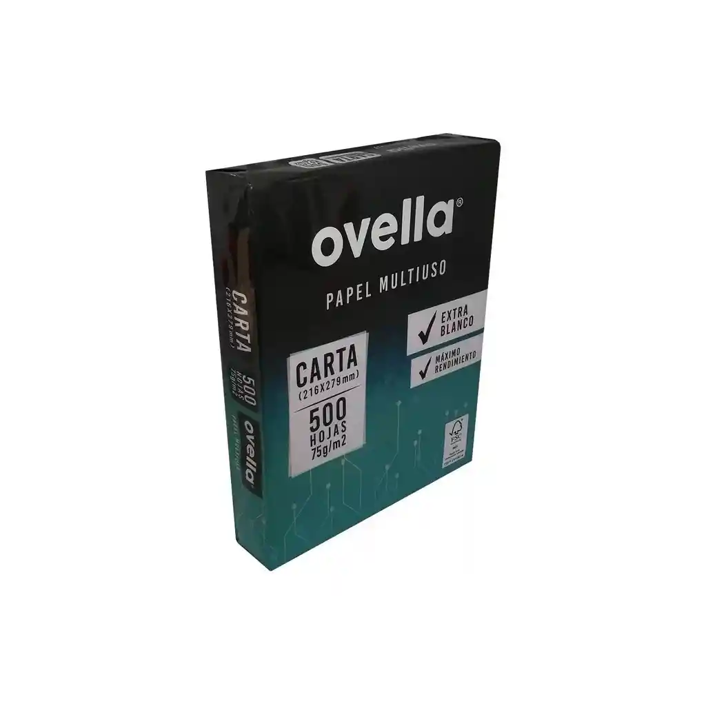 Resma De Papel Ovella 500 Hojas 75g/m2 Tamaño Carta