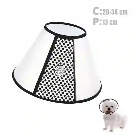 Collar Isabelino Para Perros Cono Ajustable Velcro 13 Cm Cuello 29 A 34 Cm